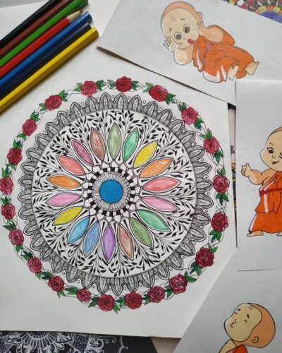 Color Mandala Art-Handmade with Little Buddha