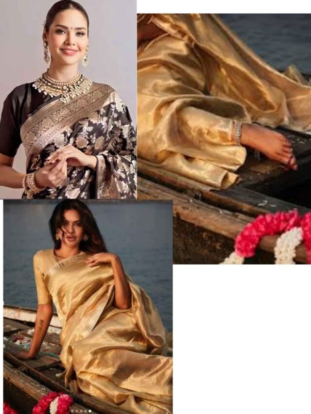 Esha Gupta’s stunning looks in Banarasi Silk Sarees at Amazing Banaras